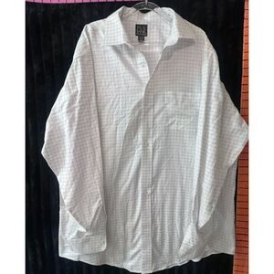 Jos. A. Bank Traveler’s Collection Tailored Fit White Check Dress Shirt 17½-36